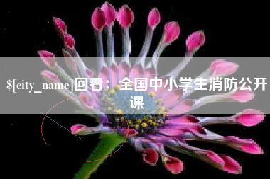 酒泉回看：全国中小学生消防公开课