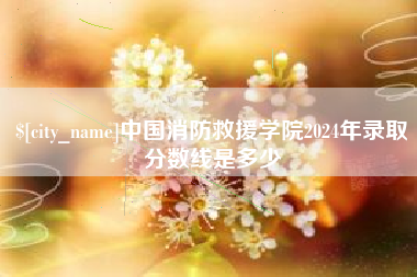 酒泉中国消防救援学院2024年录取分数线是多少