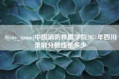 酒泉中国消防救援学院2021年四川录取分数线是多少