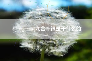 酒泉九金十银是干什么的