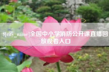 酒泉全国中小学消防公开课直播回放观看入口