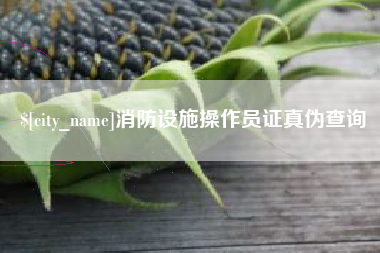 酒泉消防设施操作员证真伪查询