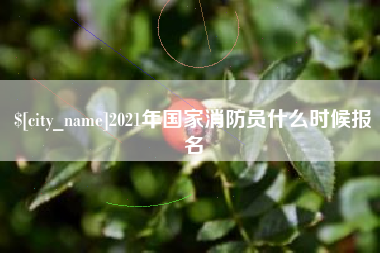 酒泉2021年国家消防员什么时候报名