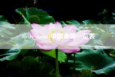 酒泉中国金牌一览表
