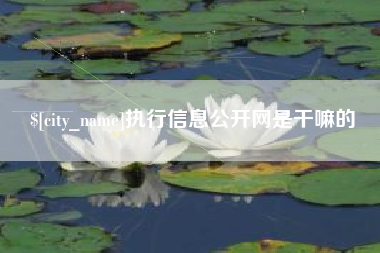 酒泉执行信息公开网是干嘛的