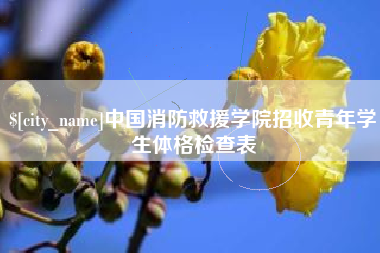 酒泉中国消防救援学院招收青年学生体格检查表
